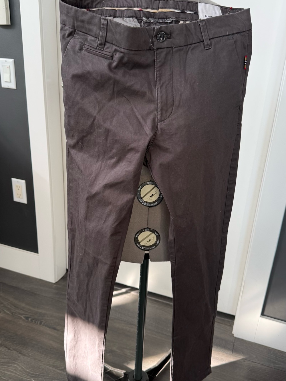Burberry Men's Slim Chino Pants - Dark Gray